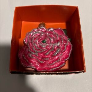John Derian Target 2025 Glass Pink PEONY Flower Floral Ornament Holiday Decor